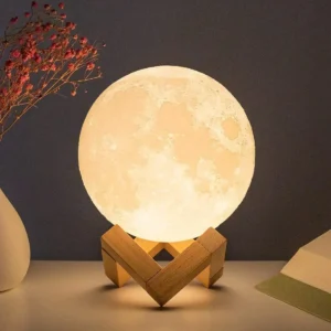 Lámpara de noche forma de Luna 8cm RGB La Decoración Nocturna Perfecta para tu Dormitorio